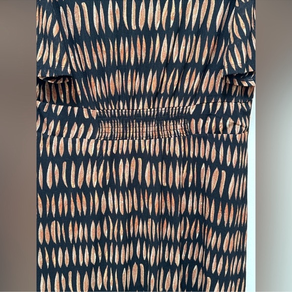 NEW PENN Addition Elle Woven Printed Dress with Short Sleeves 1X - Picture 10 of 11